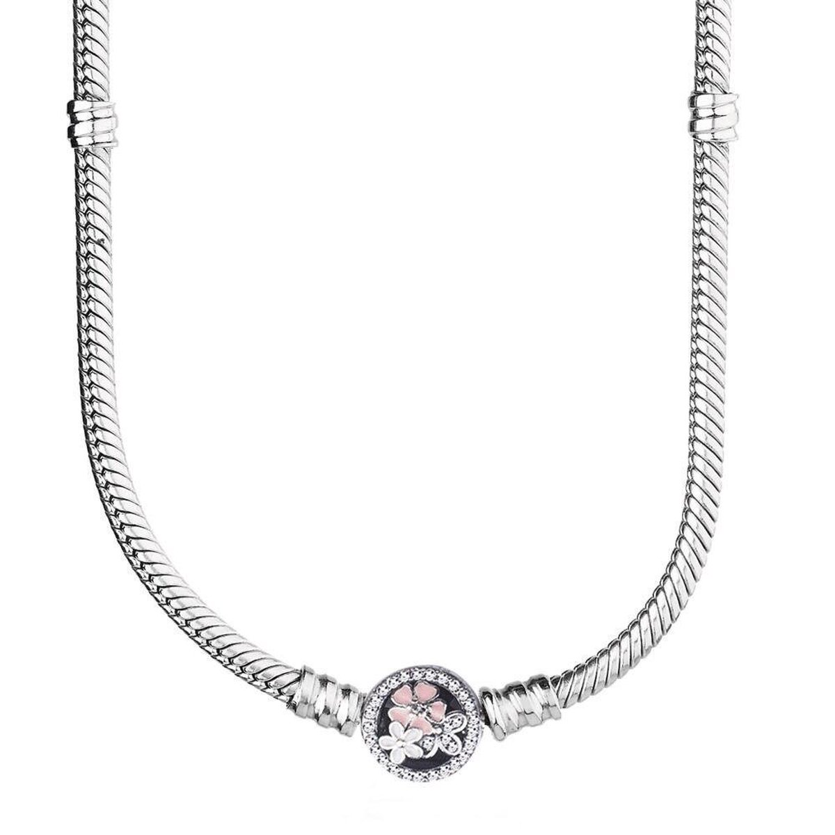 Fler® | Halsketting 925 Sterling Zilver | 925 Sterling Zilver Halsketting | geschikt voor alle populaire bedelcollecties | Valentijnsdag kado | lengte 50 cm