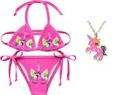 Eenhoorn bikini Unicorn bikini fel roze 7-8 jaar (120) + ketting Eenhoorn jurk verkleedkleding