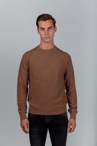 Harmount Heren Merino Wol Mosgebreide Trui - Camel - Maat S