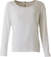 MOOI! Company - Blouse Pleun lange mouw - Dames Top O-hals - Kleur - Stone - M