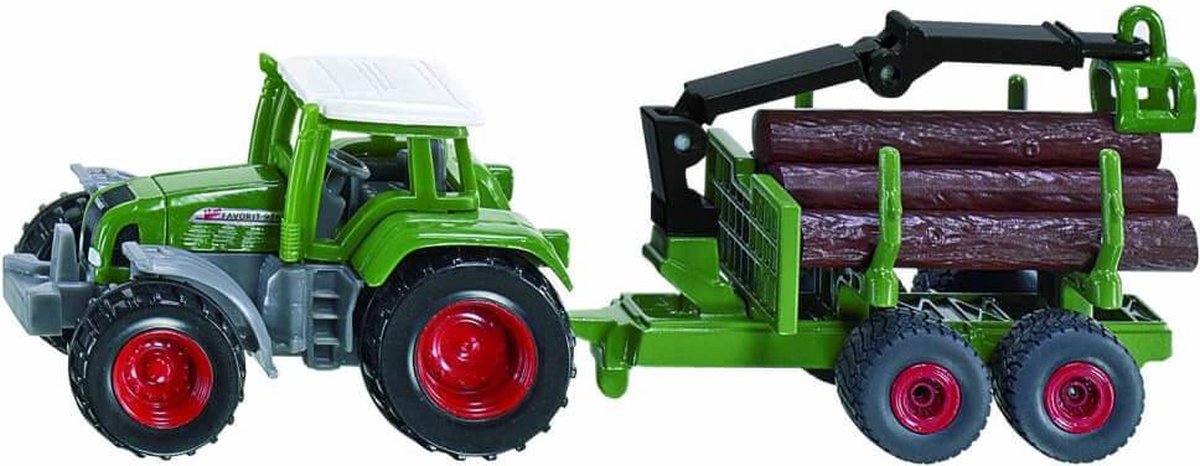 SIKU 1645, Fendt tractor met boomstam-aanhanger, metaal/kunststof — afbeelding 8
