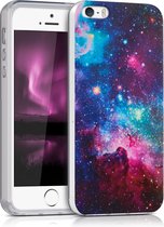 kwmobile telefoonhoesje voor Apple iPhone SE (1.Gen 2016) / 5 / 5S - Hoesje voor smartphone in meerkleurig / roze / zwart - Space design