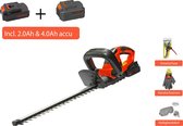 Kibani Accu Heggenschaar – inclusief li-ion accu 2000 mAh & 4000mAh, snoeischaar, beschermbril & handschoen –  51 cm Zwaardlengte - 18V