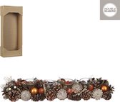 House of Seasons Kerststuk met Theelichthouder - L54 x B16,5 x H9 cm - Oranje