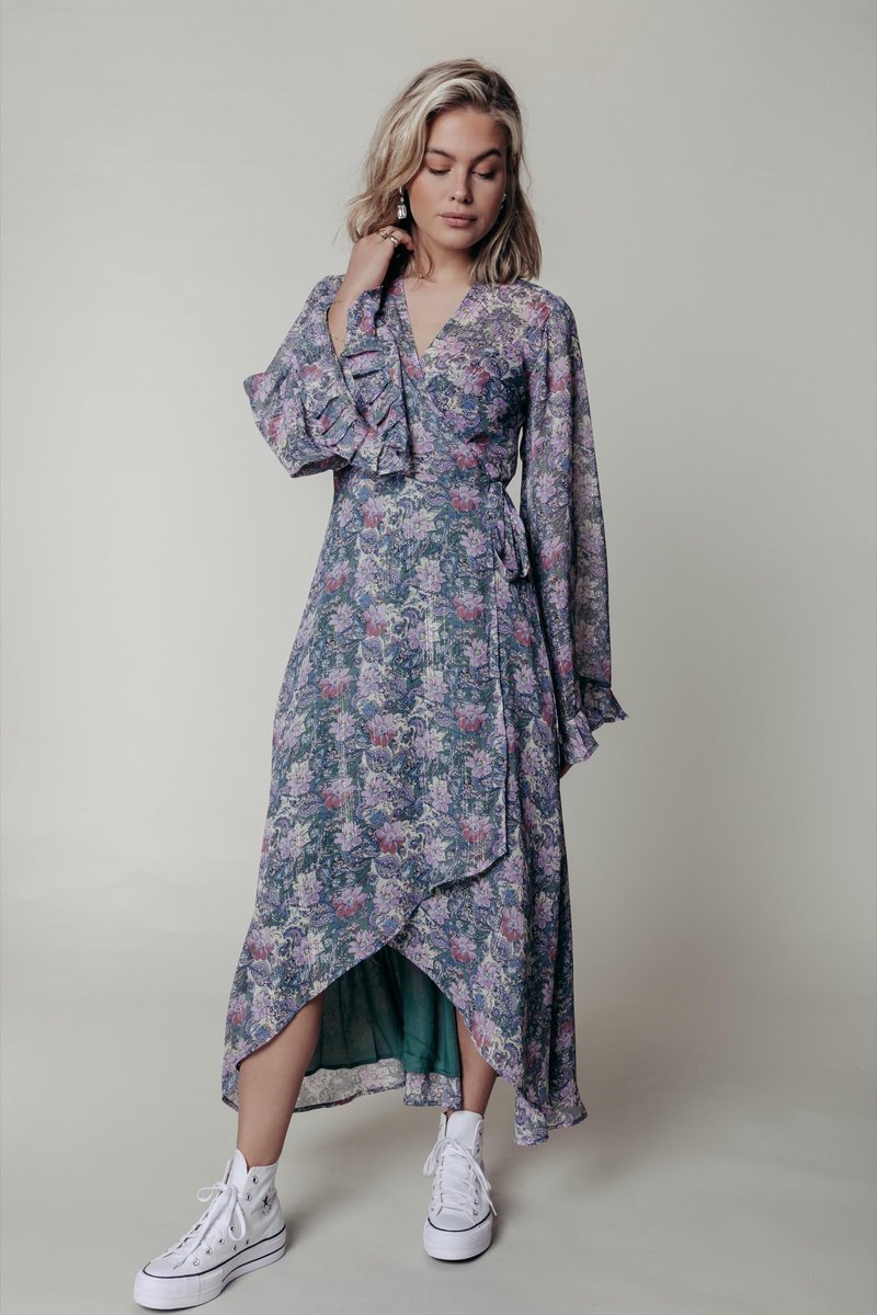 Colourful Rebel Alice Flower Maxi Dames Wikkeljurk Maat S bol