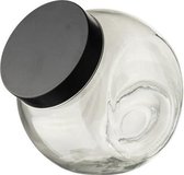 Gusta glazen voorraadpot - Zwart / Transparant - Glas / Metaal - 1600 ml