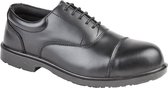 Grafters Uniform Safety Capped Oxford Black Shoe