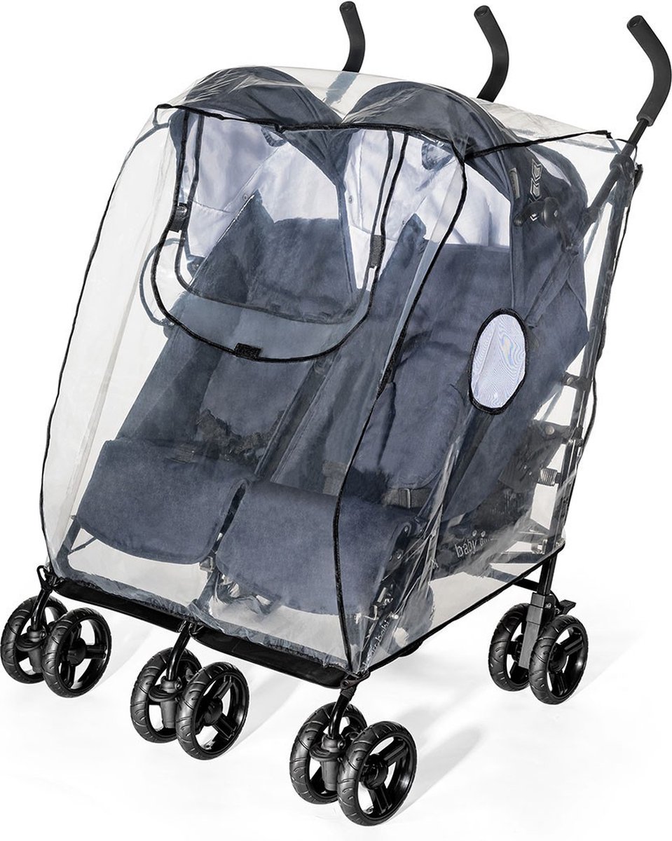 Reer - Regenhoes tweelingwagen - Regenscherm duowagen - RainCover Twin