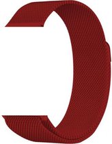 Geschikt voor Apple Watch bandje Rood Series 1/2/3/4/5/6/SE 38/40 mm - iWatch Milanees Polsband Luxe Milanese Loop - Roestvrij staal - Magneet Sluiting