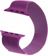 Geschikt voor Apple Watch bandje Paars Series 1/2/3/4/5/6/SE 42/44 mm - iWatch Milanees Polsband Luxe Milanese Loop - Roestvrij staal - Magneet Sluiting