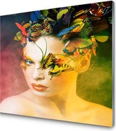 Glasschilderij Fairy butterfly | 4 mm veiligheidsglas | 60 x 60 cm | Blind ophangsysteem | Glazen schilderijen