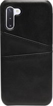- ADEL Kunstleren Back Cover Pasjes Hoesje Geschikt voor Samsung Galaxy Note 10 - Zwart