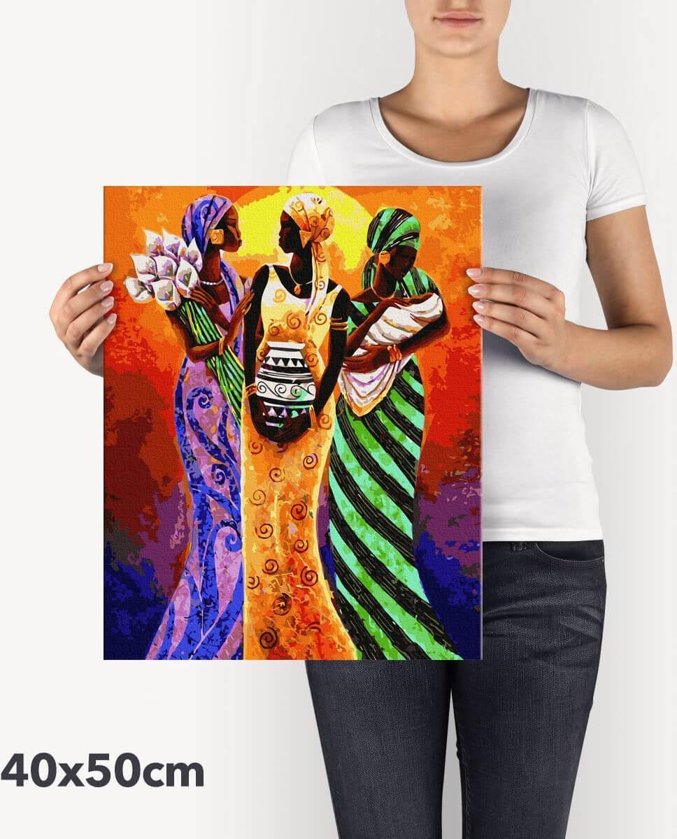 Schilderen Op Nummer Volwassenen DIY Paint By Number Compleet Hobby Pakket op Frame met Vernis - ®Arty Bee - Arty Dames 40x50cm — afbeelding 4