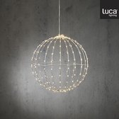 Luca Lighting Kerstverlichting Bal met Klassiek Witte LED Lampjes  - Ø40 cm - Lichtgrijs
