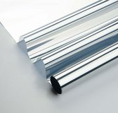 2x rollen raamfolie zonwerend transparant/zilver 60 cm x 2 meter statisch - Zonwerende glasfolie - Anti inkijk/warmte folie