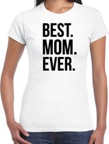 Best mom ever punt - t-shirt wit voor dames - mama kado shirt / moederdag cadeau 2XL