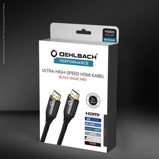 Oehlbach HDMI gecertificeerd 2.1 - [1x HDMI-stekker - 1x HDMI-stekker] 1,5 meter zwart
