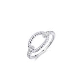 Jewels Inc. - Ring - Ring Fantaisie avec Zircone et Finition Torsadée - 10mm - Taille 48 - Argent Rhodié 925