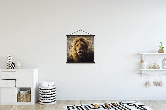 Affiche scolaire - Lions - Abstrait - Couleur - 40x40 cm - Lattes noires