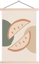 Porte-affiche avec affiche - Affiche scolaire - Fruits - Pastel - Été - 40x60 cm - Lattes vierges