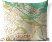 Tuinkussen - Kaart - Diemen - Vintage - 40x40 cm - Weerbestendig