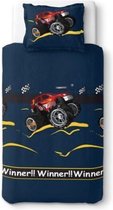 Kinderdekbedovertrek Number 1 - auto -140x200 cm +1 kussensloop 65x65 cm-100 % katoen