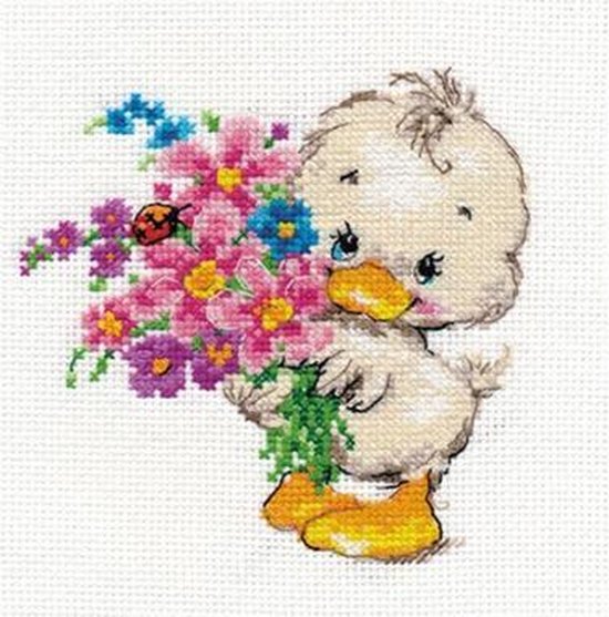 Alisa Stickpackung "Puppy" | Kreuzstich-Set Für Anfänger | Inkl. Stoff, Garn, Nadel & Anleitung | Motiv Größe 8x9 Cm