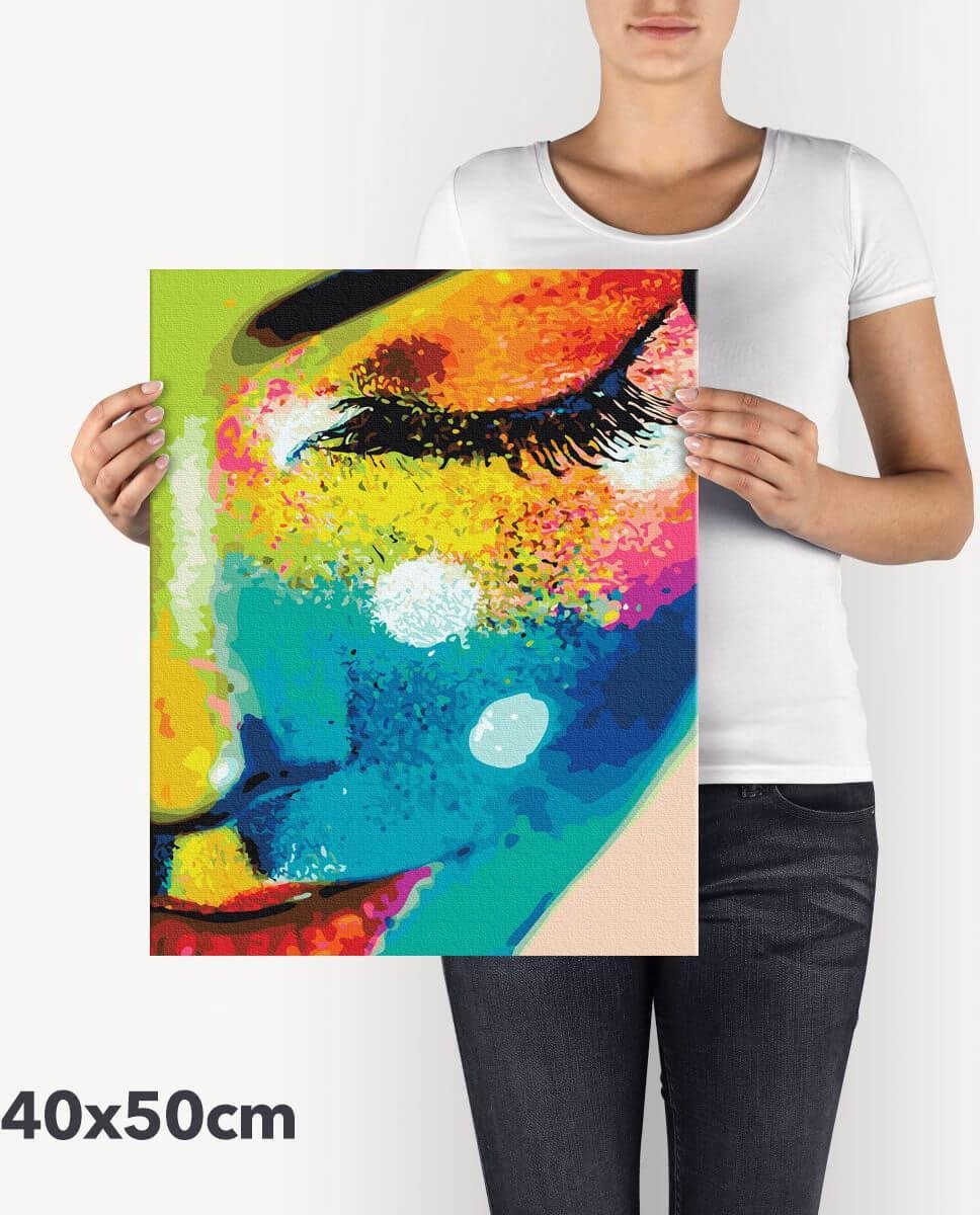 Schilderen Op Nummer Volwassenen DIY Paint By Number Compleet Hobby Pakket op Frame met Vernis - ®Arty Bee - Arty Vrouw 40x50cm — afbeelding 4