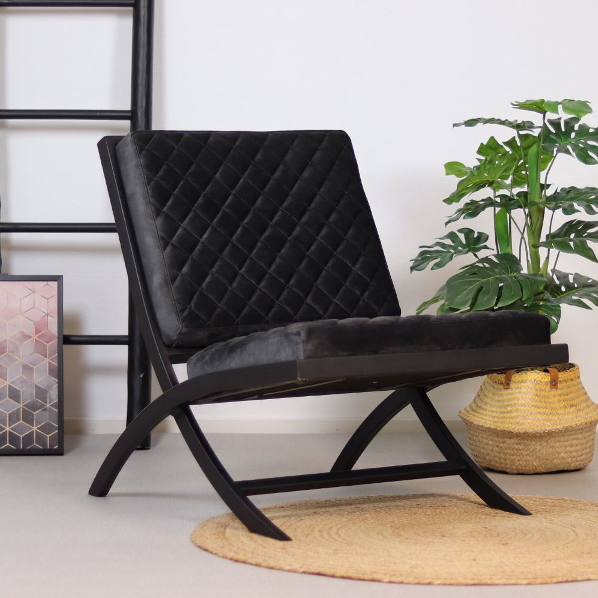 Bronx71® Design fauteuil Madrid velvet antraciet