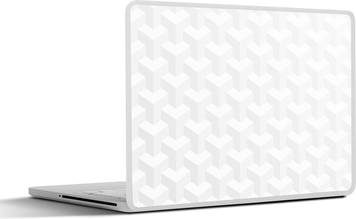 Laptop sticker - 13.3 inch - Achtergrond - Vormen - Wit - 31x22,5cm - Laptopstickers - Laptop skin - Cover