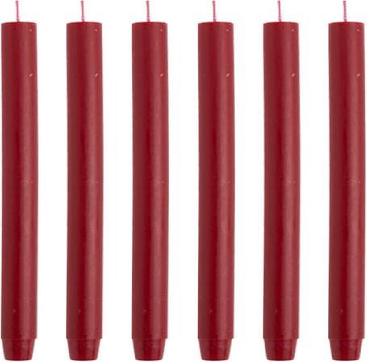 Cactula | Dinerkaarsen - Dikke kaarsen - Rood - 30 x 2.6 cm - 6 stuks - 20 Branduren