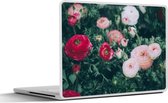 Laptop sticker - 12.3 inch - Bloemen - Bladeren - Roze - 30x22cm - Laptopstickers - Laptop skin - Cover