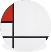 WallCircle - Wandcirkel ⌀ 60 - Compositie - Piet Mondriaan - Ronde schilderijen woonkamer - Wandbord rond - Muurdecoratie cirkel - Kamer decoratie binnen - Wanddecoratie muurcirkel - Woonaccessoires