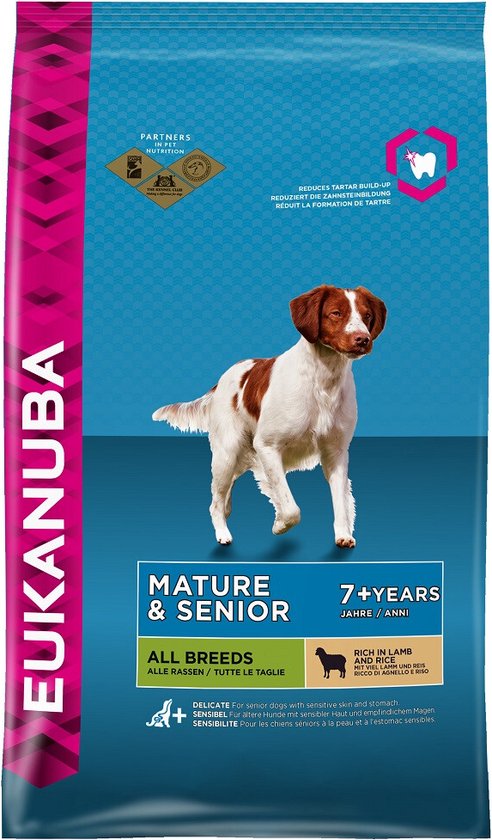 Eukanuba Dog Mature & Senior - All Breeds - Lam/Rijst - Hondenvoer - 12 kg - Eukanuba