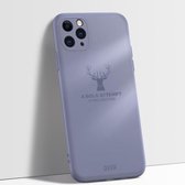 Voor iPhone 11 Pro Elk patroon schokbestendige siliconen beschermhoes (lavendelgrijs)