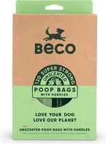 Beco Poop Bags - Recycled - Unscented - Extra Sterke Poepzakjes met Hengsel - 33 x 18 cm - 120 stuks