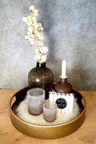 8DELIG WOONACCESSOIRES SET – Droogbloemen met vaas - Droogbloemen in vaas - Droogbloemen inclusief vaas - Fles kandelaar - Kandelaar glas - Kandelaar set - Waxinelichthouder - Theelichthouder