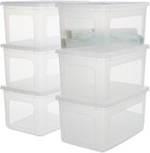 Set van 50 stuks IRIS Clearbox opbergbox - 50L - Transparant - Met deksel