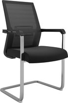 Nancy's Orlando Office Chair - Chaise Cantilever - Dossier inclinable - Mesh - Ergonomique - Zwart - Aluminium - Plastique - 55 x 56 x 97 cm