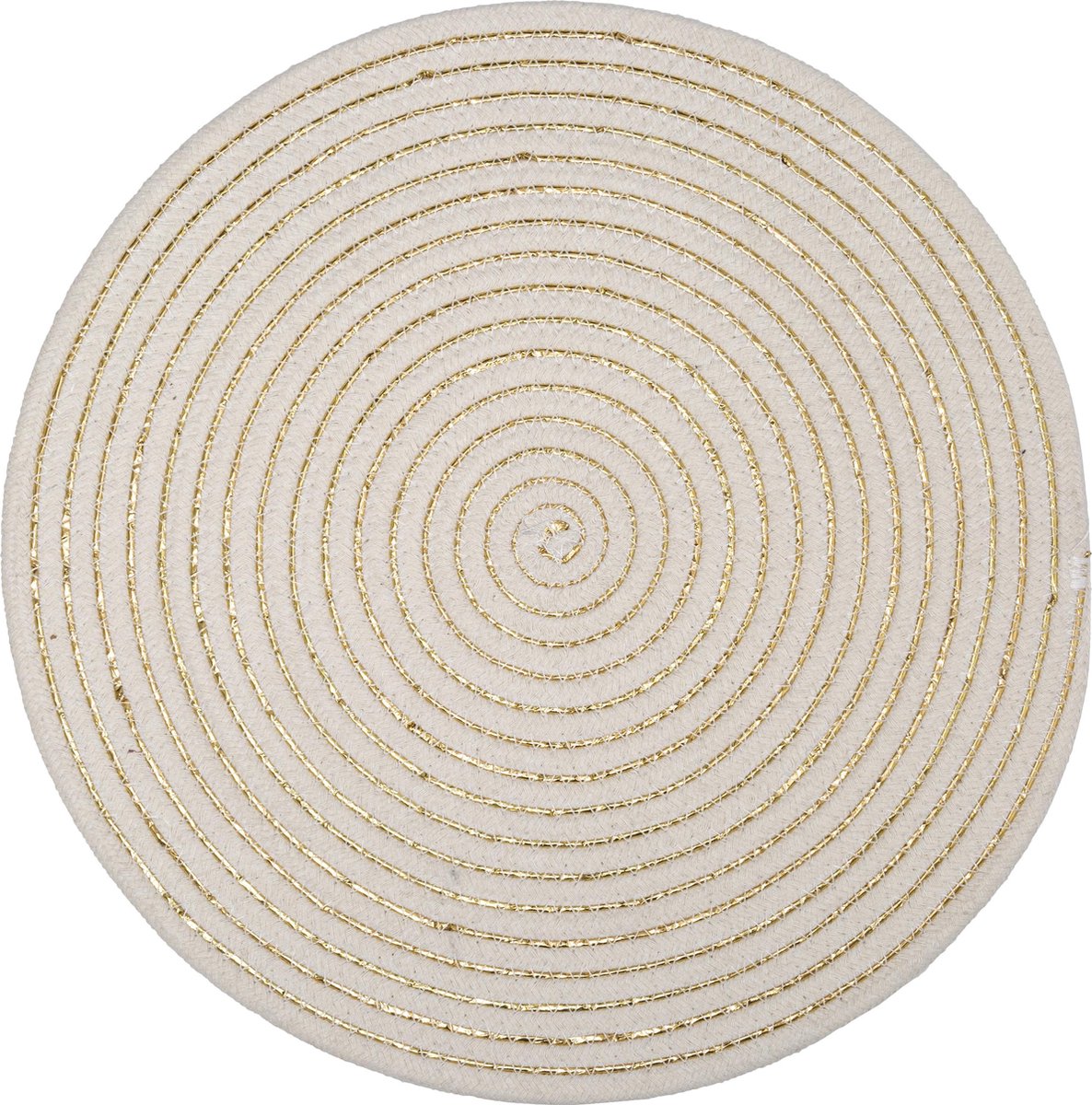 Atmosphera onderlegger set van 2 - Glanzend - licht beige - Placemat - D35 cm