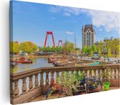 Artaza Canvas Schilderij Kleurrijke Oude Haven In Rotterdam - 60x40 - Foto Op Canvas - Canvas Print