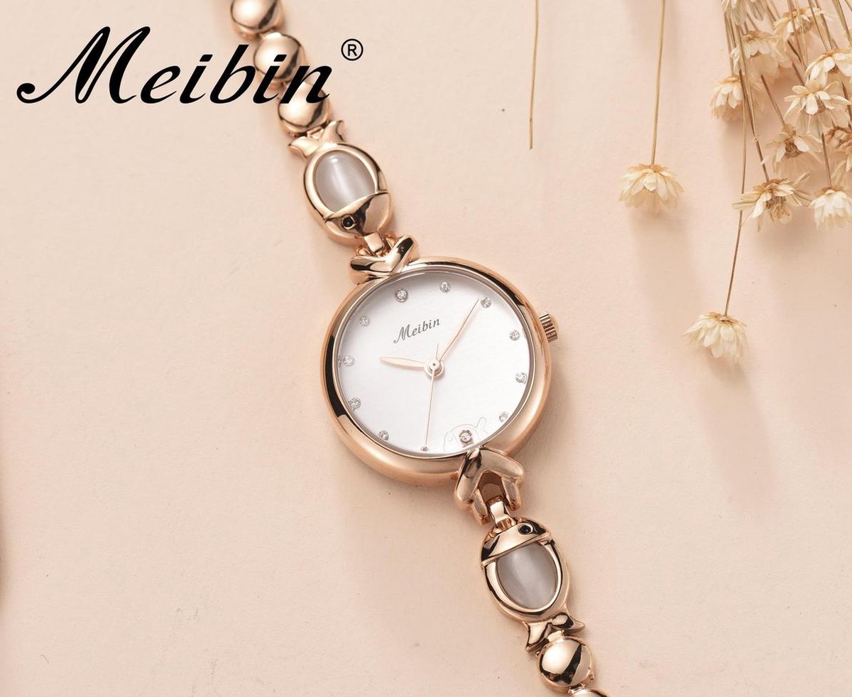Longbo - Meibin - Dames Horloge - Rosé/Zilver - 27mm