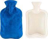 Warmwaterkruik met fleece hoes | Warmtekruik | Kruik | Warmwaterkruik | Rubber | 2 liter | Blauw | Inclusief fleece hoes | Able & Borret