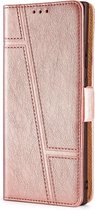 Samsung Galaxy A52 Book Case Hoesje met Patroon - PU Leer - Pasjeshouder - Magnetische Sluiting - Samsung Galaxy A52 - Rose Goud
