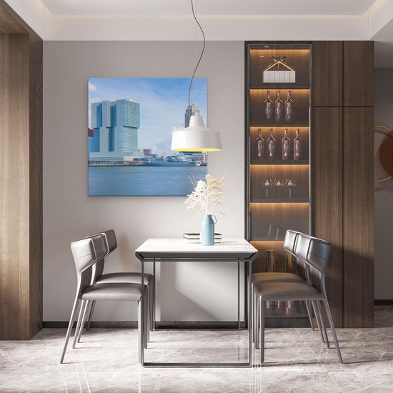 Artaza - Peinture sur toile - Skyline de Rotterdam sur l' Water - 80 x 80 - Groot - Photo sur toile - Impression sur toile