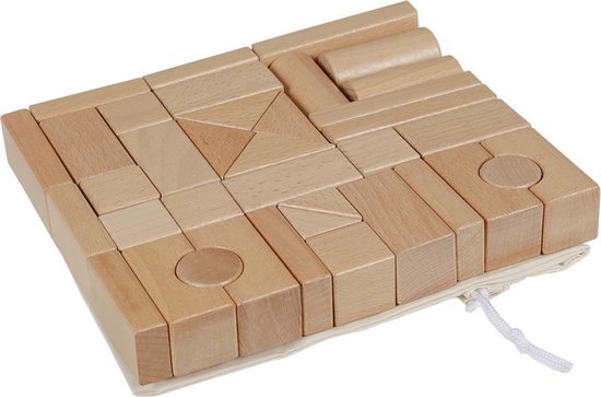 Afbeelding van het spel Van Dijk Toys houten Blokkenset Blank