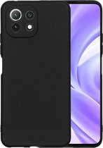 Xiaomi Mi 11 Lite 4G/5G hoesje zwart siliconen case hoes cover hoesjes