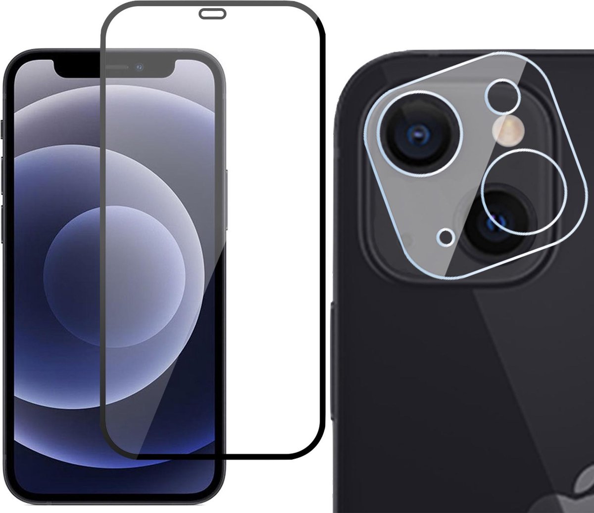 Screenprotector geschikt voor iPhone 13 - Full Screenprotector met Camera Screen Protector