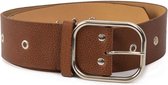 Leren Riem voor Dames - Breedte 5 cm - Leer - Cognac - Riemmaat 95