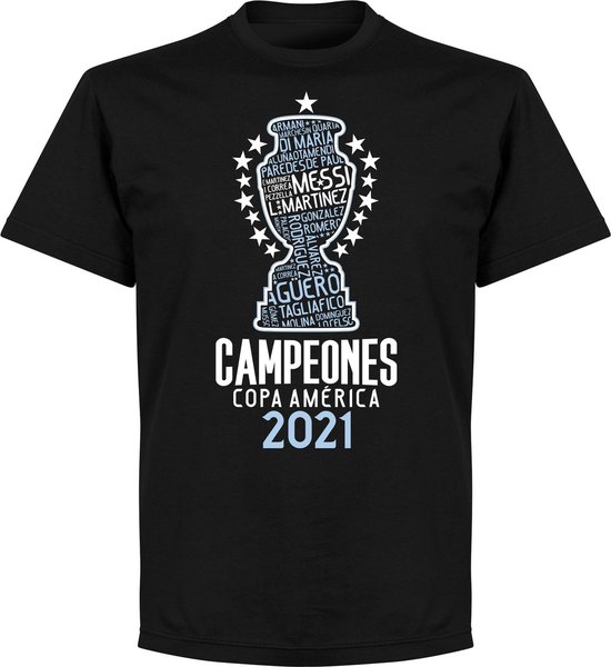 Argentinië Copa America 2021 Winners T-Shirt - Zwart